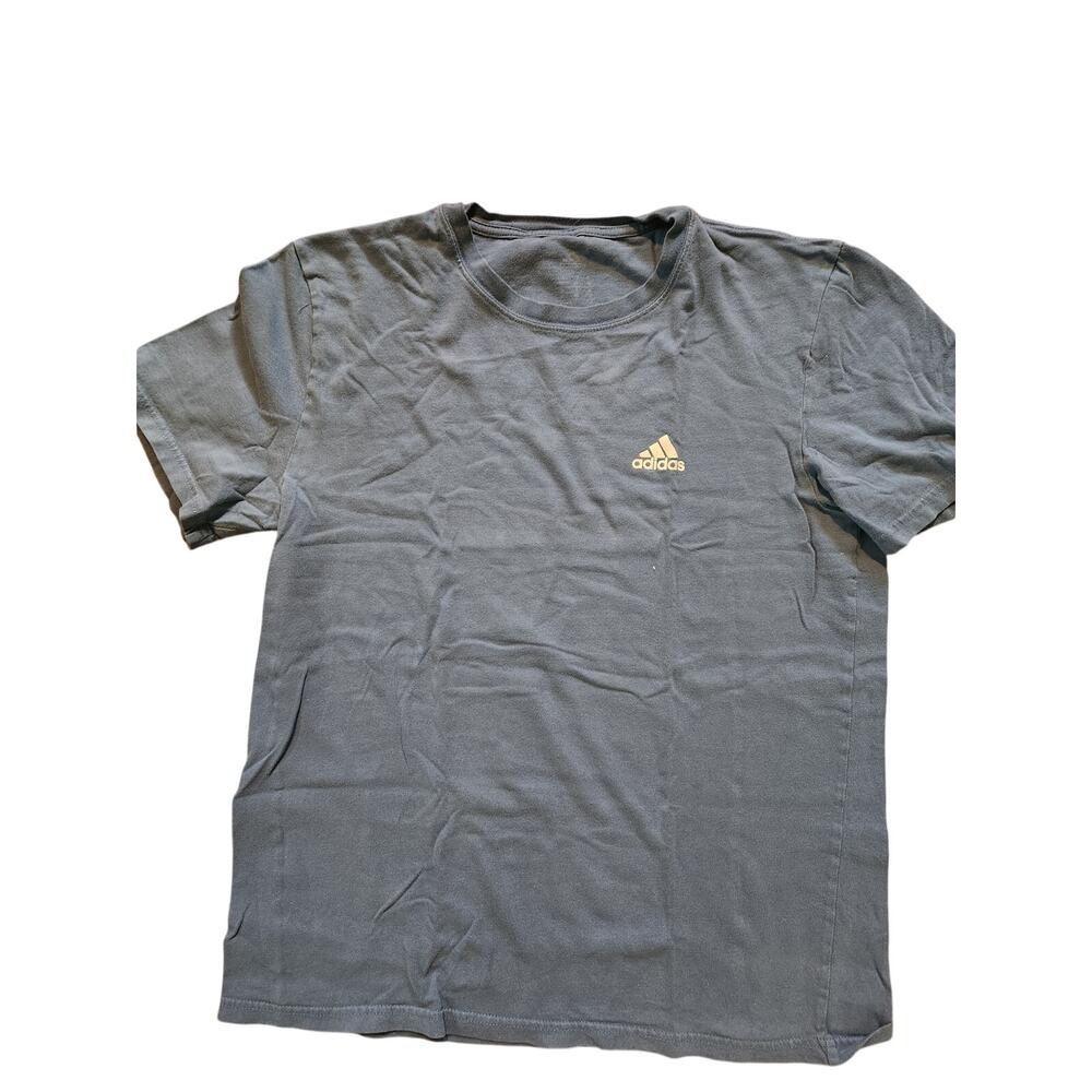 Adidas Mens T Shirt Medium Slate Blue Athletic Tee Logo Crew Neck Casual